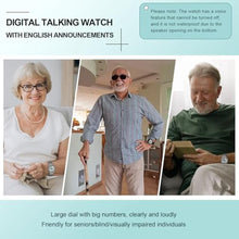 Load image into Gallery viewer, Hearkent Pedometer Talking Watch with EL Backlight,English Announces-2306, black_821