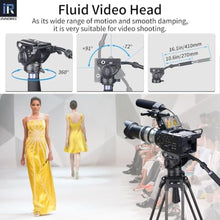 Load image into Gallery viewer, Heavy Duty Tripod Fluid Head-INNOREL F80 Drag Pan Cameras Video Fluid Head with 1/4 and 3/8 in Screws Sliding Plate CNC Professional Panoramic Max Load 24.5lb/12kg for DSLR Camcorders Shooting Film_8621