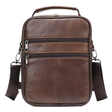 Load image into Gallery viewer, Hebetag Leather Shoulder Handbag Messenger Bag for Men Outdoor Travel Business Crossbody Pack Pouch Camping Casual Daypack Pocket Brown_858