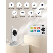 Load image into Gallery viewer, HelloBaby Baby Monitor No WiFi 3.2" Screen, USB Cable Video Baby Monitors, White_825