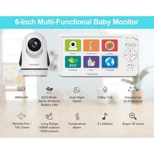 Load image into Gallery viewer, HelloBaby Baby Monitor with Camera and Audio 6" Screen, 30H Battery 4000mAh_7