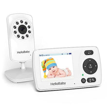 Load image into Gallery viewer, HelloBaby HB30 Video Baby Monitor with Digital Camera and Audio, No WiFi No App Safety Baby Monitor, 8 Languages, Auto Night Vision, 1000ft Transmission Range, 2.4 inch Portable Screen, HBWhite_1