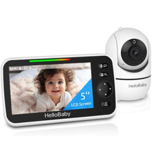 Load image into Gallery viewer, HelloBaby No WiFi Baby Monitor Camera and Audio HB6550, 5" Video Screen, inchwithcam_1