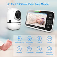 Load image into Gallery viewer, HelloBaby No WiFi Baby Monitor Camera and Audio HB6550, 5" Video Screen, inchwithcam_2