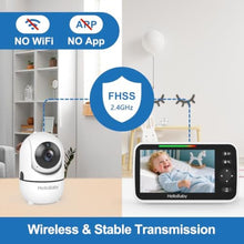 Load image into Gallery viewer, HelloBaby No WiFi Baby Monitor Camera and Audio HB6550, 5" Video Screen, inchwithcam_5