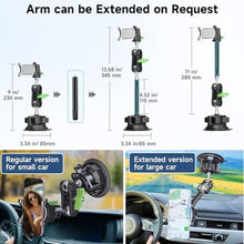 Load image into Gallery viewer, HEMMOTOP Car Phone Holder, Strong Windshield Suction Cup Mount, 12in, BlackandGreen_386