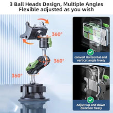 Load image into Gallery viewer, HEMMOTOP Car Phone Holder, Strong Windshield Suction Cup Mount, 12in, BlackandGreen_387