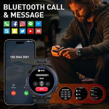 Load image into Gallery viewer, HeraQuen Military Smart Watches for Men (Answer/Make Calls) with LED Flashlight 3ATM Waterproof Smartwatch with 100+ Sports Modes 1.53" Fitness Tracker with Heart Rate Monitor for iPhone Android_636
