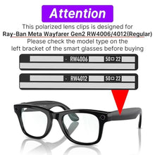 Load image into Gallery viewer, HiBloks 4Pcs Polarized Clip Compatible with Ray-Ban Meta Wayfarer & Gen 2 (RW4006/RW4012 Regular), Discoloration Clip for Rayban Meta Gen 2 Accessories (Dark Green, Night Vision Yellow, Black, Brown), GreenYellowBlackBrown_581