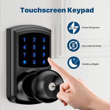 Load image into Gallery viewer, HIDALIFE Keyless Entry Door Lock with Code, Keypad Door Lock with Handle, Touchscreen Door Knob with Keypad, Electronic Door Lock, Auto-Lock, Matte Black, HL-668K 1pack, MatteBlack_6357
