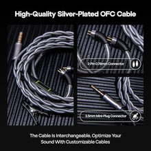 Load image into Gallery viewer, HIFIXAUDIO 7HZ G1 in-Ear Monitor, 10mm DLC Dynamic Driver IEM Wired Earbuds, HiFi Headphones with Detachable OFC Silver-Plated Cable for Gaming and Music Audiophiles (Without Mic, Black)_1350
