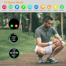 Load image into Gallery viewer, Hiiiman Voice Recorder Smart Watch, Fitness Tracker with Heart Rate Monitor, Sleep Monitor, MP3, Waterproof Pedometer Step Calories Smartwatch for Android & iPhone, Black_566