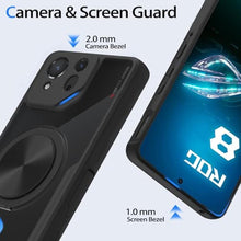 Load image into Gallery viewer, HikerClub Case for ROG Phone 8 and ROG 8 Pro (2024), 360 Rotatable Magnetic Stand Ring Holder, Non-Slip Pattern Scratch-Resistant Shockproof Cover Black_254