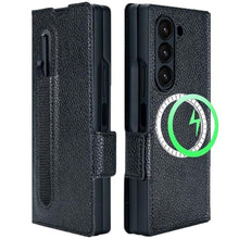 Load image into Gallery viewer, Hiooloon for Samsung Galaxy Z Fold 7 Wallet Case with Card Holder Slots & Compatible with MagSafe, RFID Blocking, Hinge Protection, Magnetic Luxury Leather Slim Wallet Folio Phone Cover (Black)_1