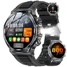 Load image into Gallery viewer, HIRREO Military Smart Watch for Men,800mAh Large Battery/1.75" HD Smart Watches with LED Flashlight for Android/iOS (Bluetooth Call Answer/Calls) Fitness Tracker with Heart Rate/Sleep Tracking, Black_1