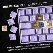 Load image into Gallery viewer, HK GAMING GK61s Mechanical Gaming Keyboard - 61 Keys Multi Color RGB Illuminated LED Backlit Wired Programmable for PC/Mac Gamer (Gateron Mechanical Blue, Lavender)_7143