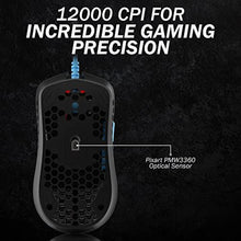 Load image into Gallery viewer, HK GAMING Mira M Ultra Lightweight Honeycomb Shell Wired RGB Gaming Mouse - Up to 12 000 cpi | 6 Buttons - 63g Only (Mira-M, Blue Phantom), BluePhantom_7099