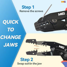 Load image into Gallery viewer, HKS Coax Ratchet Crimping Tool Set for Coaxial RG Cable RF Connector with 5 Changeable Dies, Black_4088