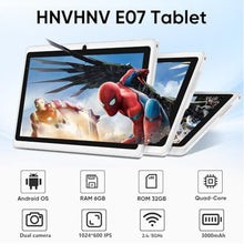 Load image into Gallery viewer, HNVHNV Android Tablet 7 Inch Tablet, E-Reader, 6GB RAM 32GB ROM 1TB Expansion, Quad-core Processor, Dual Camera, WiFi, Bluetooth, Parental Control (Pink)_216