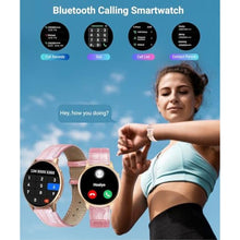 Load image into Gallery viewer, HOAIYO Smart Watch for Women (Call Receive/Dial), 1.32" Smartwatch with Heart Rate Sleep Calories Counter, IP68 Waterproof Fitness Watch for Android iOS Phones (2 Straps), Pink_1058