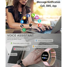 Load image into Gallery viewer, HOAIYO Smart Watch for Women (Call Receive/Dial), 1.32" Smartwatch with Heart Rate Sleep Calories Counter, IP68 Waterproof Fitness Watch for Android iOS Phones (2 Straps), Pink_1060