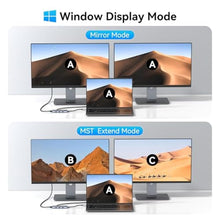 Load image into Gallery viewer, HODO Docking Station to Dual HDMI Monitors USB C to Dual HDMI Adapter 4K, Grey_1202