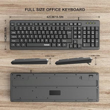 Load image into Gallery viewer, Hofotek Wired Computer Keyboard, Full Size USB Keyboard with Number Pad, black_5347