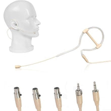 Load image into Gallery viewer, HOgardenME Beige Single Earhook Headset Mic Headworn Microphone 3.5mm 3 Pin 4 Pin XLR Connector Headset Mic with Foam Windscreen(C), aspictureshow_578