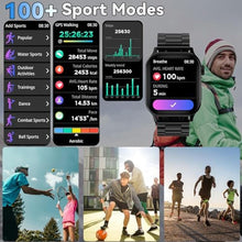 Load image into Gallery viewer, Homailida Smart Watch for Men Women, 1.85" HD 100+ Sports, 7-Day Battery , Black_1444