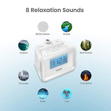 Load image into Gallery viewer, Homedics Dual Alarm Digital FM Clock Radio Time Projection, White_8731