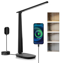 Load image into Gallery viewer, Honeywell HWT-H2 LED Desk Lamp for Home Office, CRI94 Full Spectrum Eye-Caring Light, Dimmable Table Lamp with USB-A & USB-C Charging Ports, Foldable Touch Control Reading Lamp, Black_1