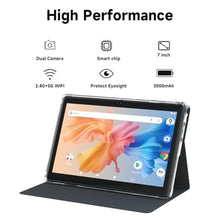 Load image into Gallery viewer, HOTTABLET Tablet 7Inch Android 14.0 with Protective Case, 8GB(3+5GB Expand) RAM+ 32GB ROM, IPS Screen, Dual Camera, Bluetooth 5.0 WiFi Tab (Black)_161