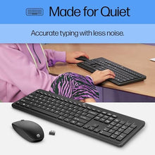 Load image into Gallery viewer, HP 230 Wireless Mouse and Keyboard Combo - 2.4GHz Wireless Connection - Long Battery Life - Durable & Low-Noise Design - Windows & Mac OS - Adjustable 1600 DPI - Numeric Keypad (18H24AA#ABA), Black_978