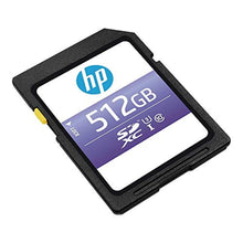 Load image into Gallery viewer, HP 512GB sx330 Class 10 U3 SDXC Flash Memory Card - 95MB/s, Class 10, U3, 4K UHD, Full HD, UHS-I, Full Size SD, Black_828
