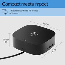 Load image into Gallery viewer, HP USB-C Dock G5-11-in-1 Adapter for Both USB-C and Thunderbolt-Enabled Laptops, PCs, & Notebooks - for Charging, Networking, or Data Transfers - Great for Secure & Remote Management,Black_2302
