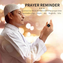 Load image into Gallery viewer, HSTNBVEO Smart Tasbih Zikr Ring,22mm(13) Muslim Digital Azan Alarm Clock,APP Support Digital Counter Prayer Reminder Rings, Waterproof 4 Digit Finger Counter zikr Ring for Muslims, Black_829