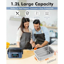 Load image into Gallery viewer, Hugmazing Cordless Electric Lunch Box for Adults, Men & Women Rechargeable Self-Heating Food Warmer with 1.2L SS Container, Battery-Powered Heated Lunch Box, Perfect for Work and Travel Use, DeepBlue_719