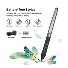 Load image into Gallery viewer, HUION Inspiroy H1060P Graphics Drawing Tablet with 8192 Pressure Sensitivity Battery-Free Stylus and 12 Customized Hot Keys, 10 x 6.25 inches Digital Art Tablet for Mac, Windows PC and Android_1644