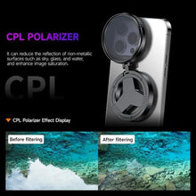 Load image into Gallery viewer, Huiteng XR Magnetic CPL Filter for iPhone 12-17, 52mm, Anti-Glare Lens, Black_873