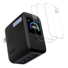 Load image into Gallery viewer, HUKWIMO Case for Anker Prime Charger 160w 3 Ports Smart Display + 4-Pack Screen Protectors, Soft Protective Cover, Drop-Resistant, Shockproof & Anti-Scratch, Skin-Friendly Material, Black_1