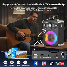 Load image into Gallery viewer, HWWR Karaoke Machine, Portable Bluetooth 5.3 Speaker with 3 Wireless Microphones for Adults, PA System with Echo Adjustment, Support TWS/TF Card/USB/AUX/TVs Connected for Home Party/Outdoor/Events etc_4481