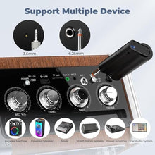 Load image into Gallery viewer, HWWR Wireless Microphones, Professional UHF Dual Microphones for Karaoke, Wireless Dynamic Microphone System Set with Rechargeable Receiver,Plug and Play, Speech, Wedding, Church, PA System, Green_4682