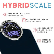 Load image into Gallery viewer, Hybrid Bathroom Scale for Body Weight - Analog & Digital Display, 400 lbs, white_1208
