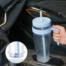 Load image into Gallery viewer, Hydraful 50 oz Tritan Plastic Tumbler with Lid and Straw and Handle - 100% Leak-Proof - Perfect for Iced Coffee, Smoothies, and Juice - Wide Mouth Reusable Water Bottle with Time Marker, PurplePetunia_6570
