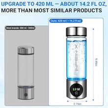 Load image into Gallery viewer, Hydrogen Water Bottle, 3000PPB Portable Hydrogen Water Ionizer Machine, Rechargeable Hydrogen Water Bottle Generator with SPE & PEM Tech, Hydrogen Water Cup for Gym Office Home Travel, SilverCylindrical_332