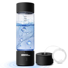 Load image into Gallery viewer, Hydrogen Water Bottle Generator, 2500ppb Portable Water Ionizer Machine with SPE/PEM Technology in 3-Minute Electrolysis, Rechargeable Hydrogen Rich Glass Cup for Home Office Travel & Fitness, Black, ppbBlack_1