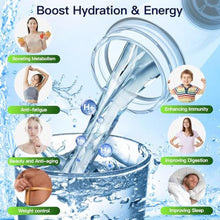 Load image into Gallery viewer, Hydrogen Water Bottle Generator, 2500ppb Portable Water Ionizer Machine with SPE/PEM Technology in 3-Minute Electrolysis, Rechargeable Hydrogen Rich Glass Cup for Home Office Travel & Fitness, Black, ppbBlack_5474