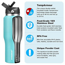 Load image into Gallery viewer, HYDROWION 32oz Stainless Steel Water Bottle(Cold for 48 Hrs, Hot for 24 Hrs), Double Wall Vacuum Insulated Water Bottle with Straw Lid, Spout Lid and Flex Cap, Fit in Any Car Cup Holder, Mint_6941