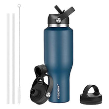 Load image into Gallery viewer, HYDROWION Water Bottles with Straw, 40oz Insulated Water Bottle fit in Car Cup Holder, Black Water Bottles with Straw Lid, Spout Lid and Flex Cap, Leakproof Travel Insulated Tumbler, Cobalt_1