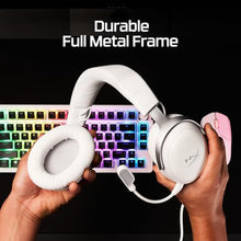 Load image into Gallery viewer, HyperX Cloud III Wired Gaming Headset, PC, PS5, Xbox Series X|S, Angled 53mm Drivers, Memory Foam, Durable Frame, Ultra-Clear 10mm Mic, USB-C, USB-A, 3.5mm White_745